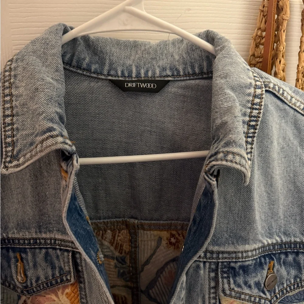 DRIFTWOOD Blue Denim Jacket with Floral Embroidery - Picture 5 of 8